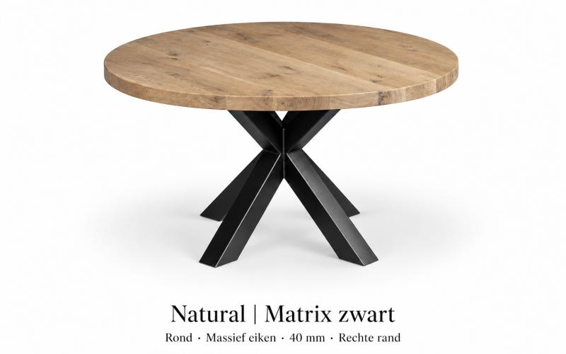 Ronde eiken eettafel 40 mm &ndash; zelf samenstellen